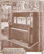 Catalogue illustration of a Cremona Style G Flute Piano manufactured by the Marquette Piano Company.