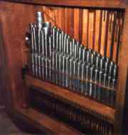 Front view of side cabinet containing pipes for the Wurlitzer style K Photoplayer